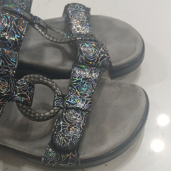 Alegria Black Sandals with Silver Accents Sz36 Might Fit 6-6.5 Pre-owned Leather - Picture 10 of 13